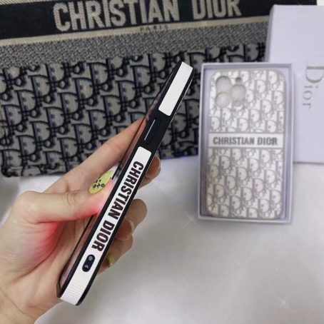 Christian Dior Embroidery Case for iPhone 14 Plus 13 12 11 Pro Max