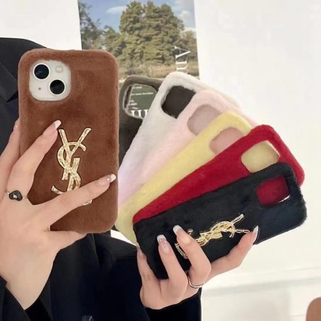 YSL Soft Hairy Case for iPhone 14 13 12 11 Pro Max