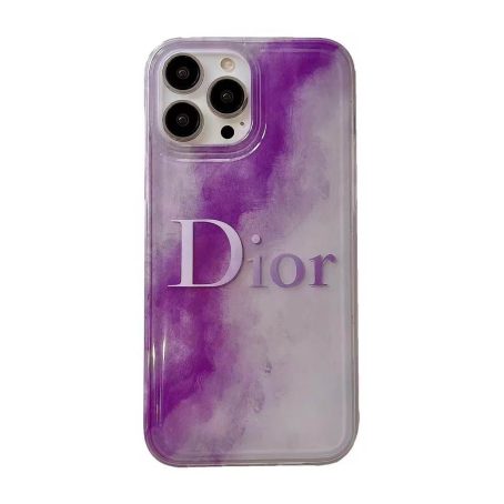 CHRISTIAN DIOR TPU Purple Case for iPhone 14 13 12 11 Pro Max
