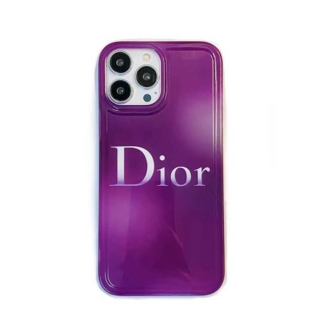 CHRISTIAN DIOR TPU Purple Case for iPhone 14 13 12 11 Pro Max