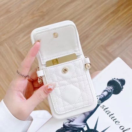 [CROSSBODY]Dior MONTAIGNE Leather Card Holder Case for iPhone 14 13 12 11 Pro Max