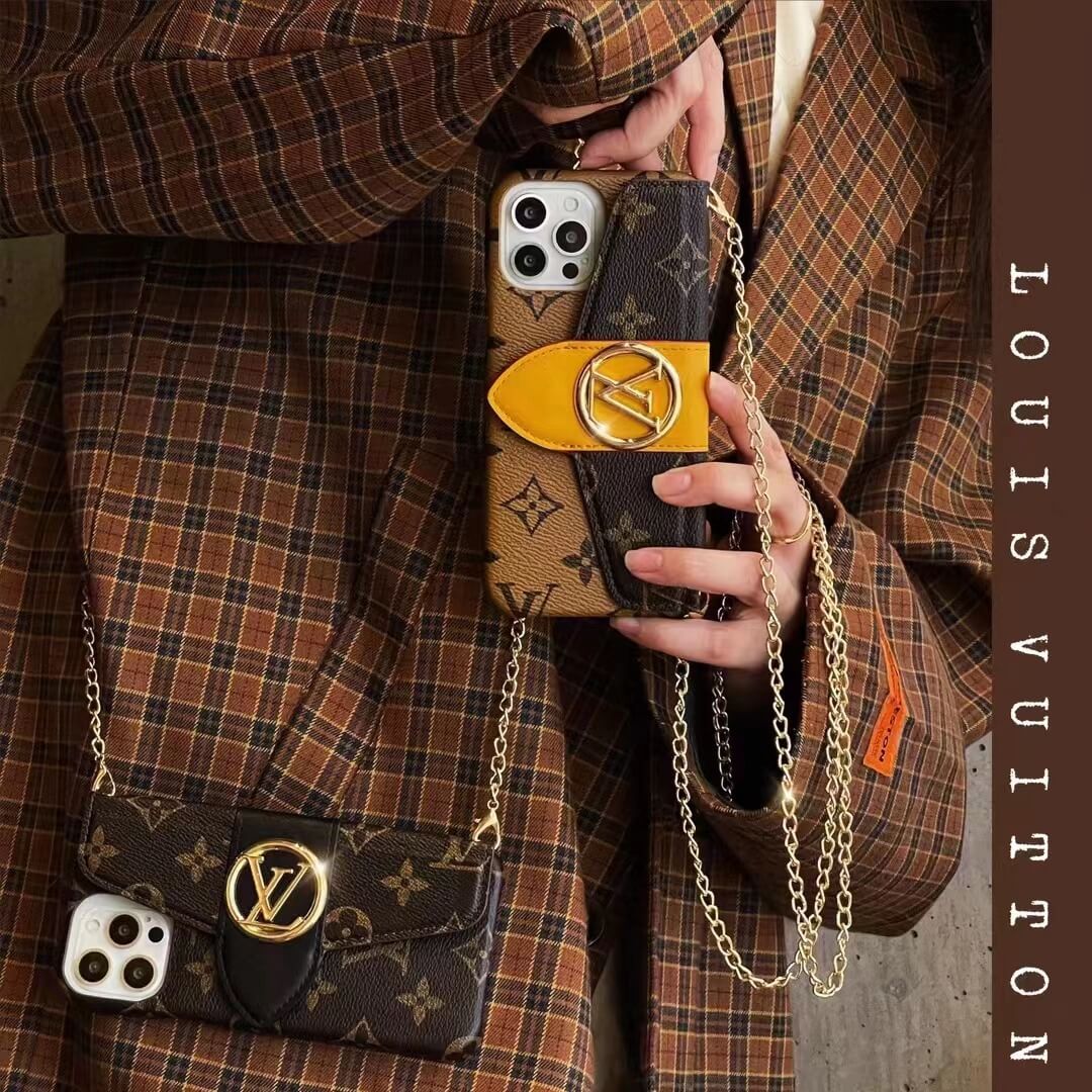 Louis Vuitton Crossbody Back Wallet Case for iPhone 11 12 13 14