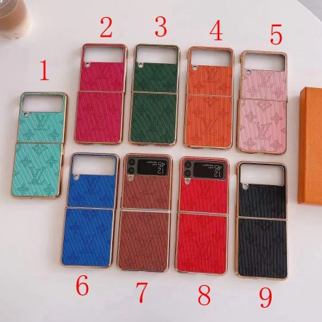 Louis Vuitton Monogram Embossed Leather Protective Case for Samsung Galaxy Z Flip 1 2 3 4, Z Fold 2 3 4