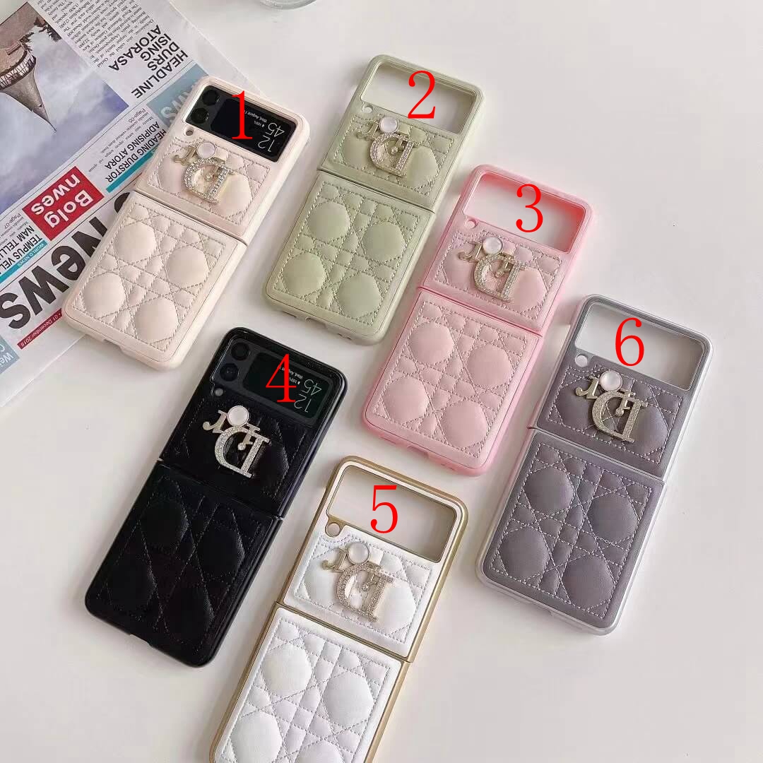 Dior Soft Leather Protective Case for Samsung Galaxy Z Flip 1 2 3