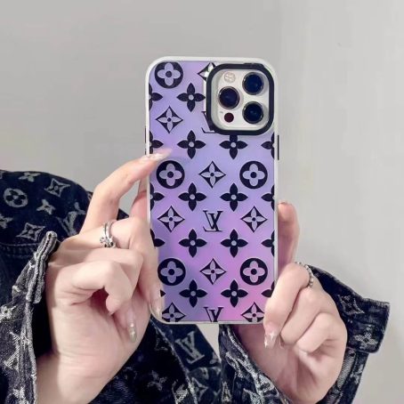 Louis Vuitton Laser Reflective Thin Case for iPhone 15 14 12 13 11 Pro Max