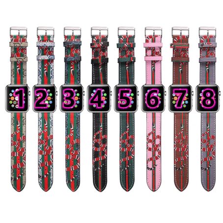 Gucci Snake Apple Watch Band Straps Compatible iWatch Replacement Leather Band