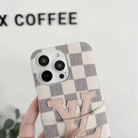 Louis Vuitton Soft Leather Card Holder Case for iPhone 11 12 13 14 15 Pro Max