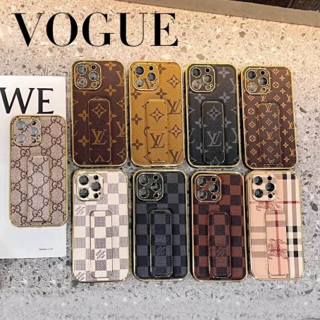 Louis Vuitton Leather Kickstand Case for iPhone 11 12 13 14 15 Pro Max