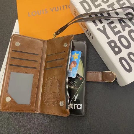 Louis Vuitton Brown Monogram Zipper Wallet Case Samsung Galaxy Phone