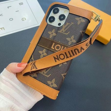 Louis Vuitton Premium Leather Wallet Case iPhone 11 12 13 14 15 Pro Max