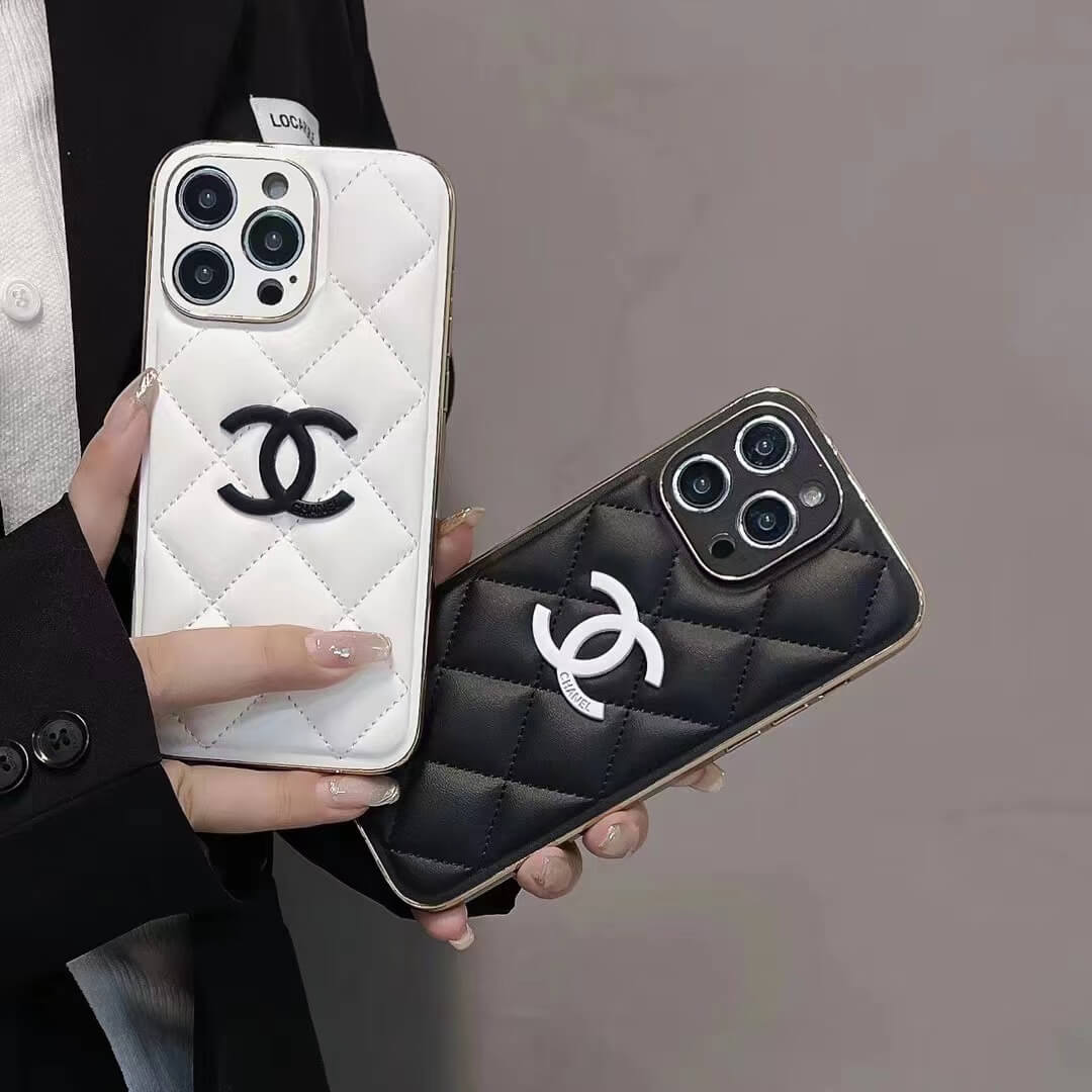 Chanel Plating Leather Case for iPhone 15 14 13 12 Pro Max - Louis
