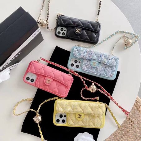 【Crossbody】Chanel Classic Wallet Case for iPhone 15 12 11 13 14 Pro Max