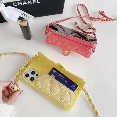 【Crossbody】Chanel Classic Wallet Case for iPhone 15 12 11 13 14 Pro Max