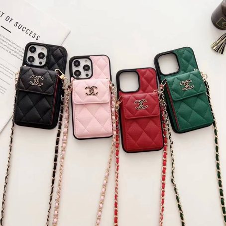【Crossbody】Chanel Leather Wallet Case for iPhone 12 13 14 15 Pro Max