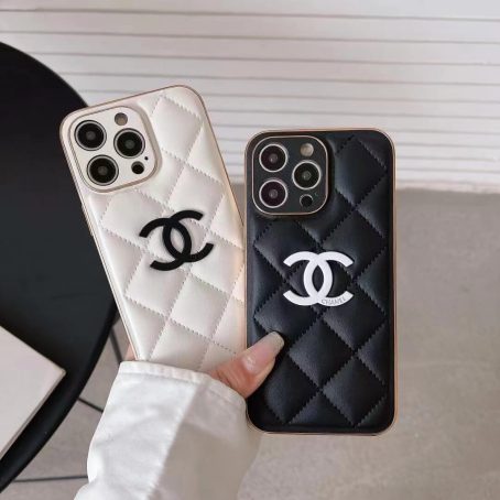 Chanel Plating Leather Case for iPhone 15 14 13 12 Pro Max