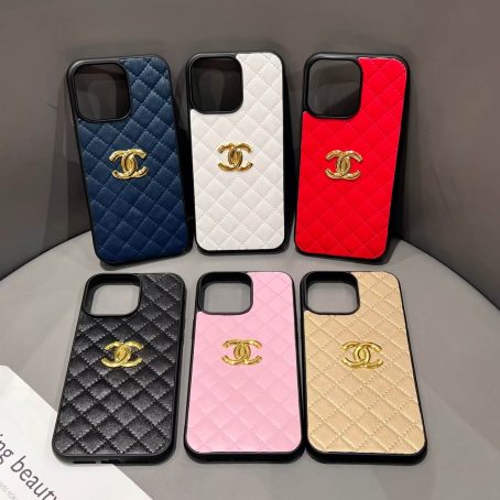 Chanel Thin Leather Case for iPhone 15 14 13 12 11 Pro Max 7 8 Plus
