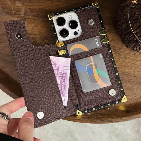 Louis Vuitton Eye Trunk Back Card Holder Case for iPhone 15 14 13 12 11 Pro Max