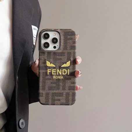 [Embroidery]Fendi Canvas Slim Case for Apple iPhone