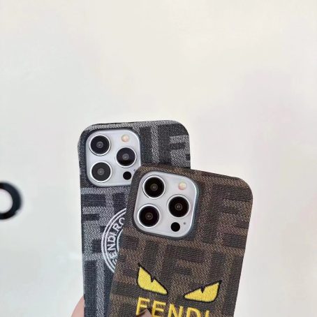 [Embroidery]Fendi Canvas Slim Case for Apple iPhone