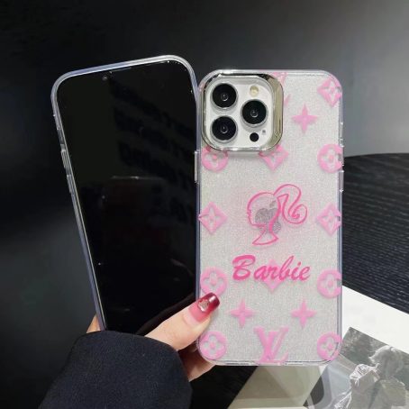 Cute Glitter Pink Barbie Case for iPhone 15 14 13 12 Pro Max