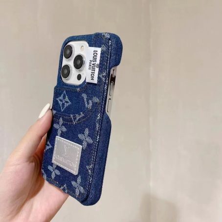 [Fashion]Louis Vuitton Denim Card Slot Case for iPhone 15 14 12 13 Pro Max
