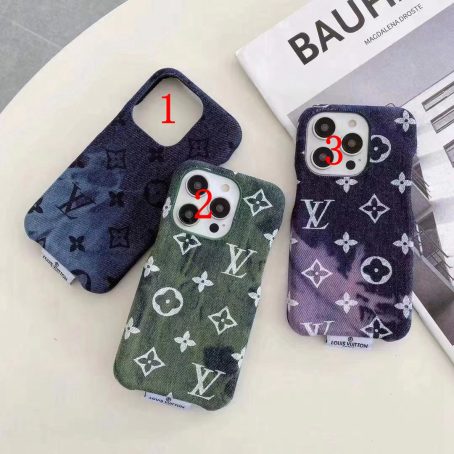 [Fashion]Louis Vuitton Denim Colorful Case for iPhone 15 14 12 13 Pro Max