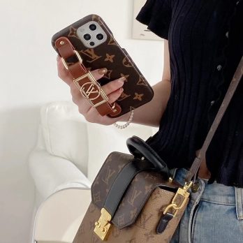 Louis Vuitton Dauphine mm Monogram Wrist band Case iPhone 15 14 13 Pro Max Xs Max XR 7 8 Plus