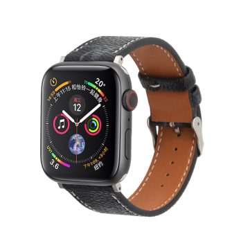 Louis Vuitton Apple Watch Band Straps Compatible iWatch 6 5 4 3 2 1 38mm 40mm 41mm 42mm 44mm 45mm Replacement Band – Black