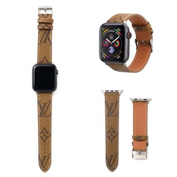 Louis Vuitton Apple Watch Band Straps Compatible iWatch 6 5 4 3 2 1 38mm 40mm 41mm 42mm 44mm 45mm Replacement Band – Yellow