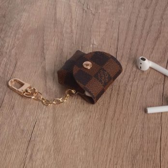 Louis Vuitton Leather Case Protective Cover Airpods Pro 1 2 3 – Brown Check