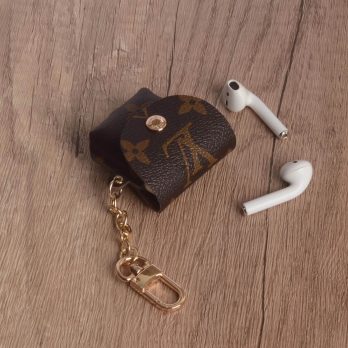 Louis Vuitton Leather Case Protective Cover Airpods Pro 1 2 3 – Brown