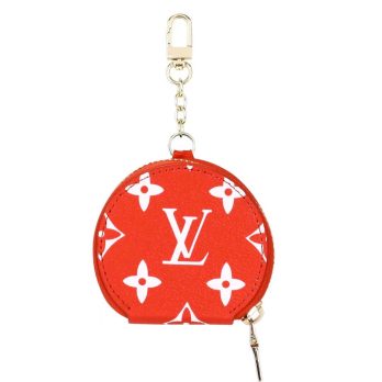 Louis Vuitton Red Monogram Leather Case Protective Bag Airpods 1 2 3 Pro