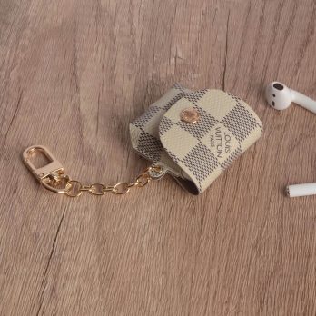 Louis Vuitton Leather Case Protective Cover Airpods Pro 1 2 3 – White Check