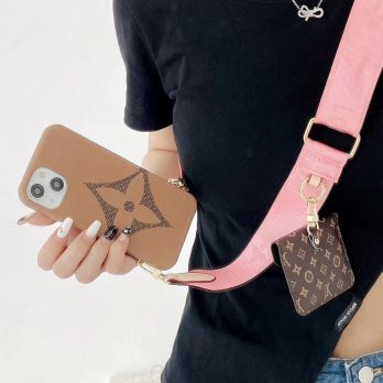 Louis Vuitton Brown Monogram On Strap Bumper Case for iPhone 15 14 13 12 11 Pro Max