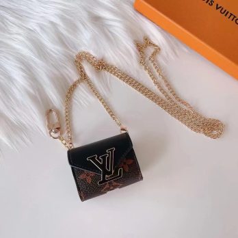 Louis Vuitton Black Monogram Leather Protective Airpods Pro 3 2 1 Case
