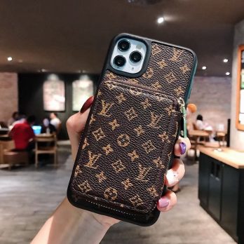 Louis Vuitton Brown Monogram Back Zipper Purse Wallet Case