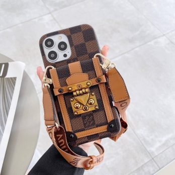 [Vintage] Louis Vuitton Damier Ebene Back Metal Wallet Case iPhone 15 14 13 Pro Max