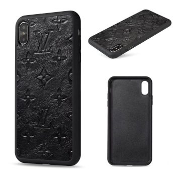 [Embossed]Louis Vuitton Black Monogram Leather Slim Case for Samsung Galaxy S22 Ultra S21 Plus S20 Ultra Note 10 Plus Note 20 Ultra