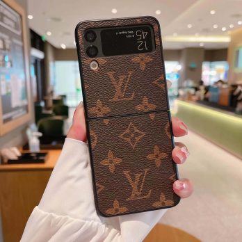 Louis Vuitton Brown Monogram Leather Protective Case for Samsung Galaxy Z Flip 3, Z Fold 3