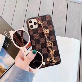 Louis Vuitton Damier Ebene Wrist band Case iPhone 15 14 13 Pro Max Xs Max XR 7 8 Plus 12 13 Mini
