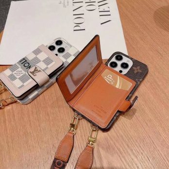[Crossbody] Louis Vuitton Back Wallet Leather Case for Samsung Galaxy Phone