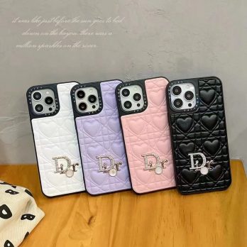 CHRISTIAN DIOR Leather Case for iPhone 15 14 13 12 11 Pro Max