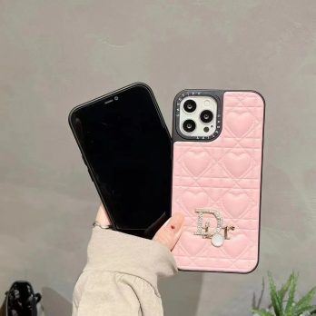 CHRISTIAN DIOR Leather Case for iPhone 15 14 13 12 11 Pro Max