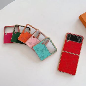 Louis Vuitton Monogram Embossed Leather Protective Case for Samsung Galaxy Z Flip 1 2 3 4 5, Z Fold 2 3 4 5