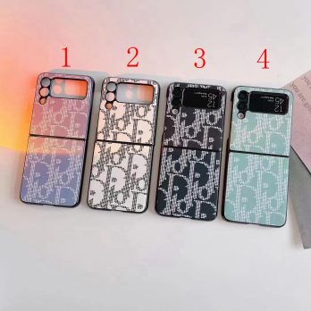 Dior Leather Canvas Thin Case for Samsung Galaxy Z Flip 1 2 3 4 5, Z Fold 2 3 4 5