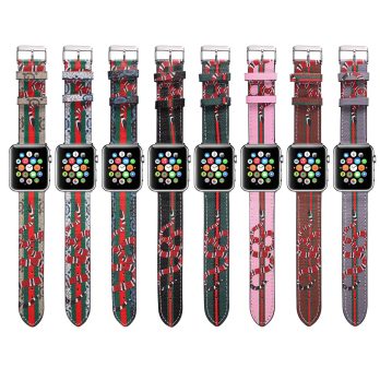 Gucci Snake Apple Watch Band Straps Compatible iWatch Replacement Leather Band
