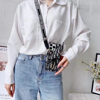 [CROSSBODY]Dior MONTAIGNE Canvas Wallet Case for iPhone 15 14 13 12 11 Pro Max