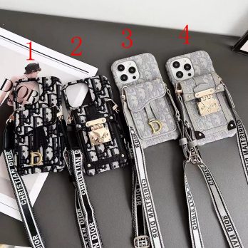 [CROSSBODY]Dior MONTAIGNE Canvas Wallet Case for iPhone 15 14 13 12 11 Pro Max