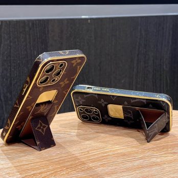 Louis Vuitton Leather Kickstand Case for iPhone 11 12 13 14 15 Pro Max