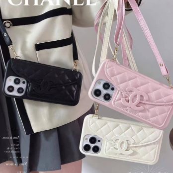 【Crossbody】Chanel Leather Wallet Case for iPhone 15 12 11 13 14 Pro Max